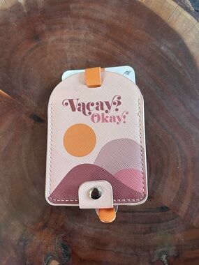 Vacay? Okay! Pink & Orange Luggage Tag Card Holder